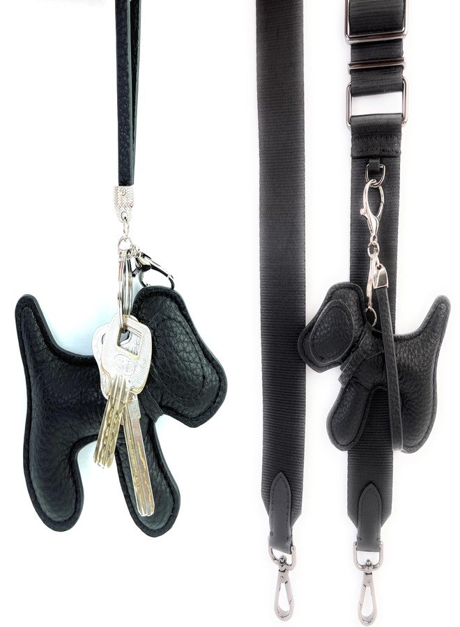 VersaKits Dog Keychains Leather Craft Soft and Adorable Puppy Bag Charm Accessory for Backpack Purse Strap(Black) - Image 4